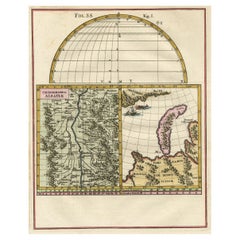 Remarkable Map of the Alsace Region and Nova Zembla, Russia, ca.1700