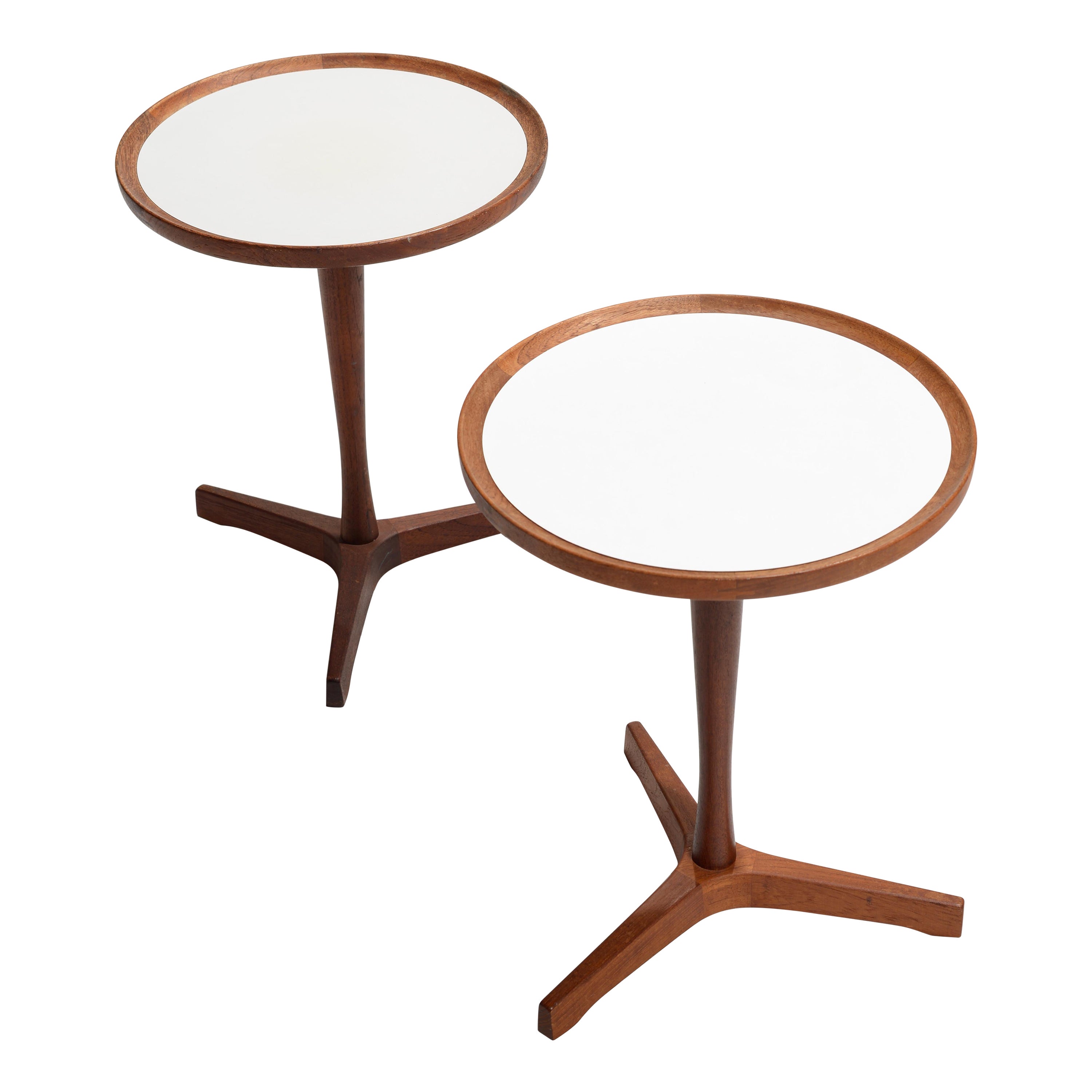 Tables d'extrémité rares en teck de Hans C. Andersen, années 1950