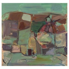 Scandinavian Artist, Oil on Board, Abstract Landscape, 1960s