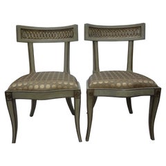 Pair of Italian Hollywood Regency Klismos Chairs