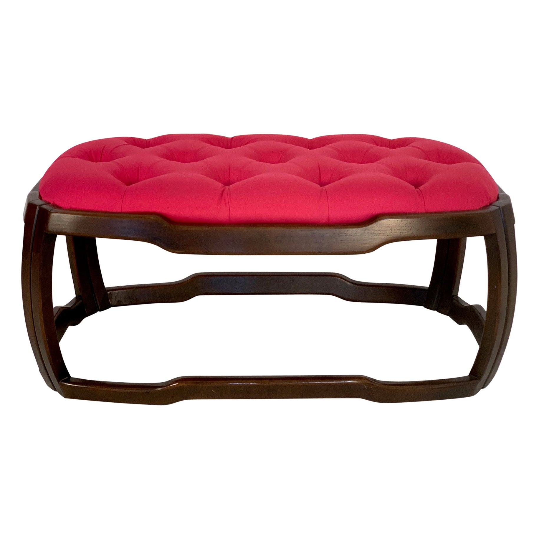 Mid-Century Modern Tufted Upholstered Bench For Sale