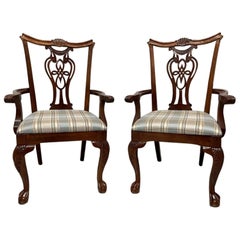 Pennsylvania House Solid Ball in Claw Dining Armchairs, Pair