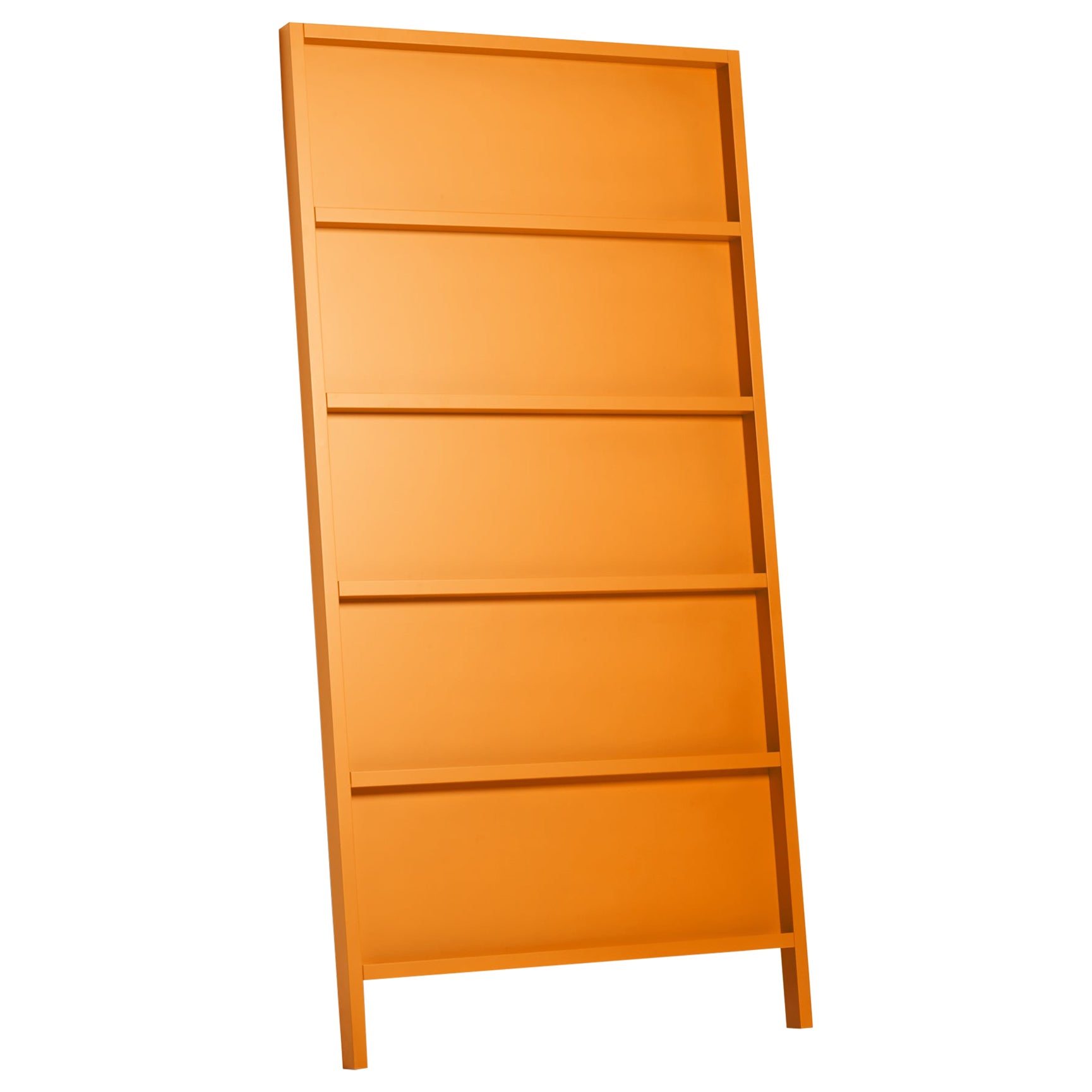 Moooi Oblique Small Cupboard / Wall Shelf in Yellow Orange Lacquered Beech For Sale
