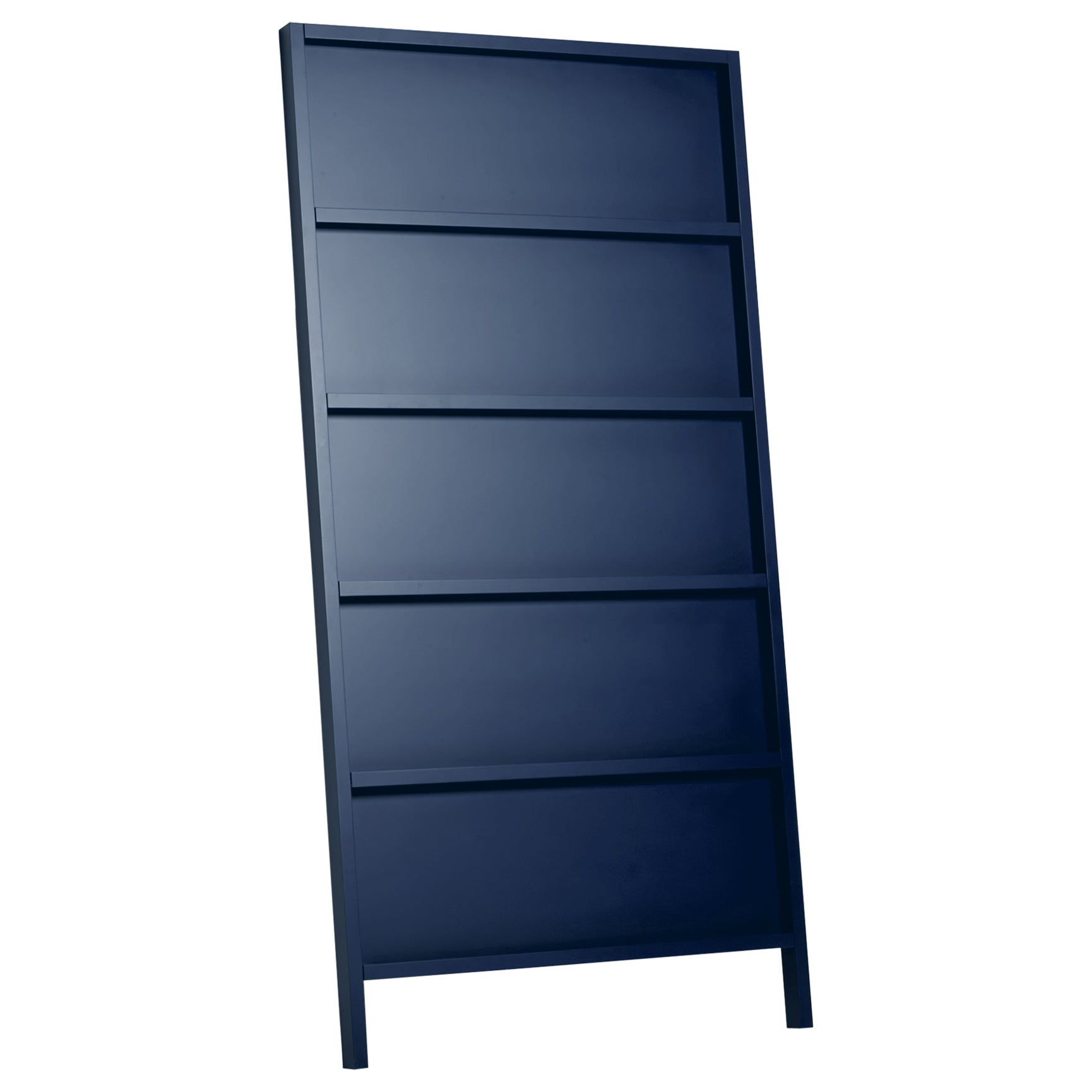 Moooi Oblique Small Cupboard/Wall Shelf in Sapphire Blue Lacquered Beech For Sale