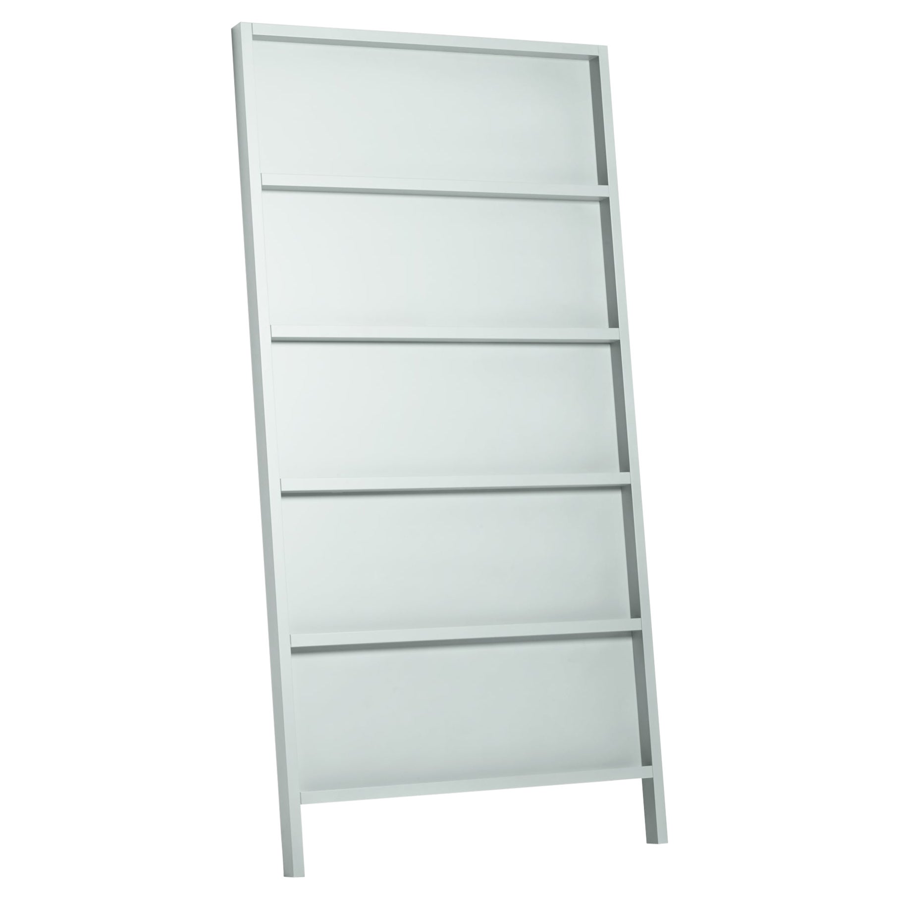Moooi Oblique Small Cupboard/Wall Shelf in Light Grey Lacquered Beech For Sale