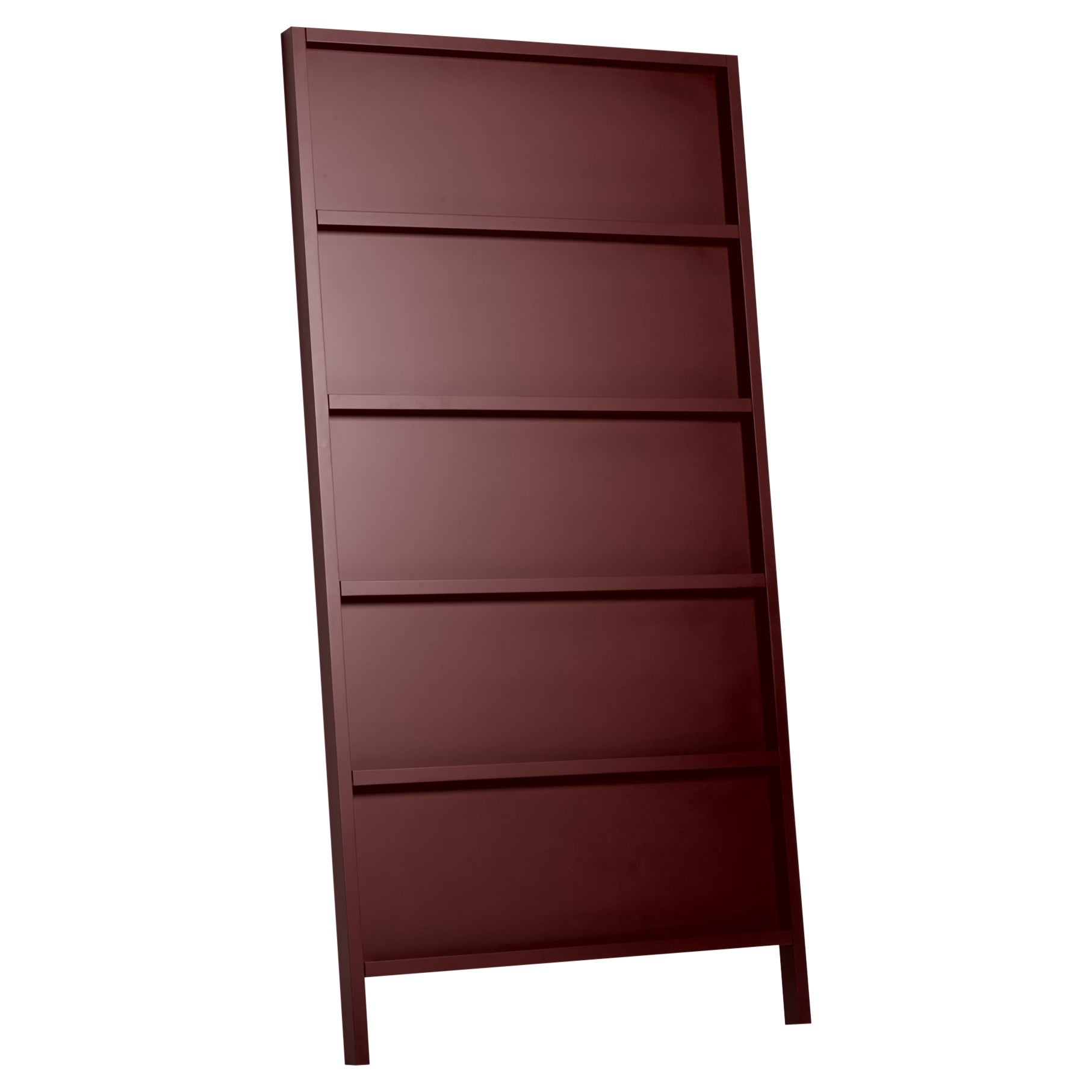 Moooi Oblique Small Cupboard/Wall Shelf in Mahogany Brown Lacquered Beech For Sale