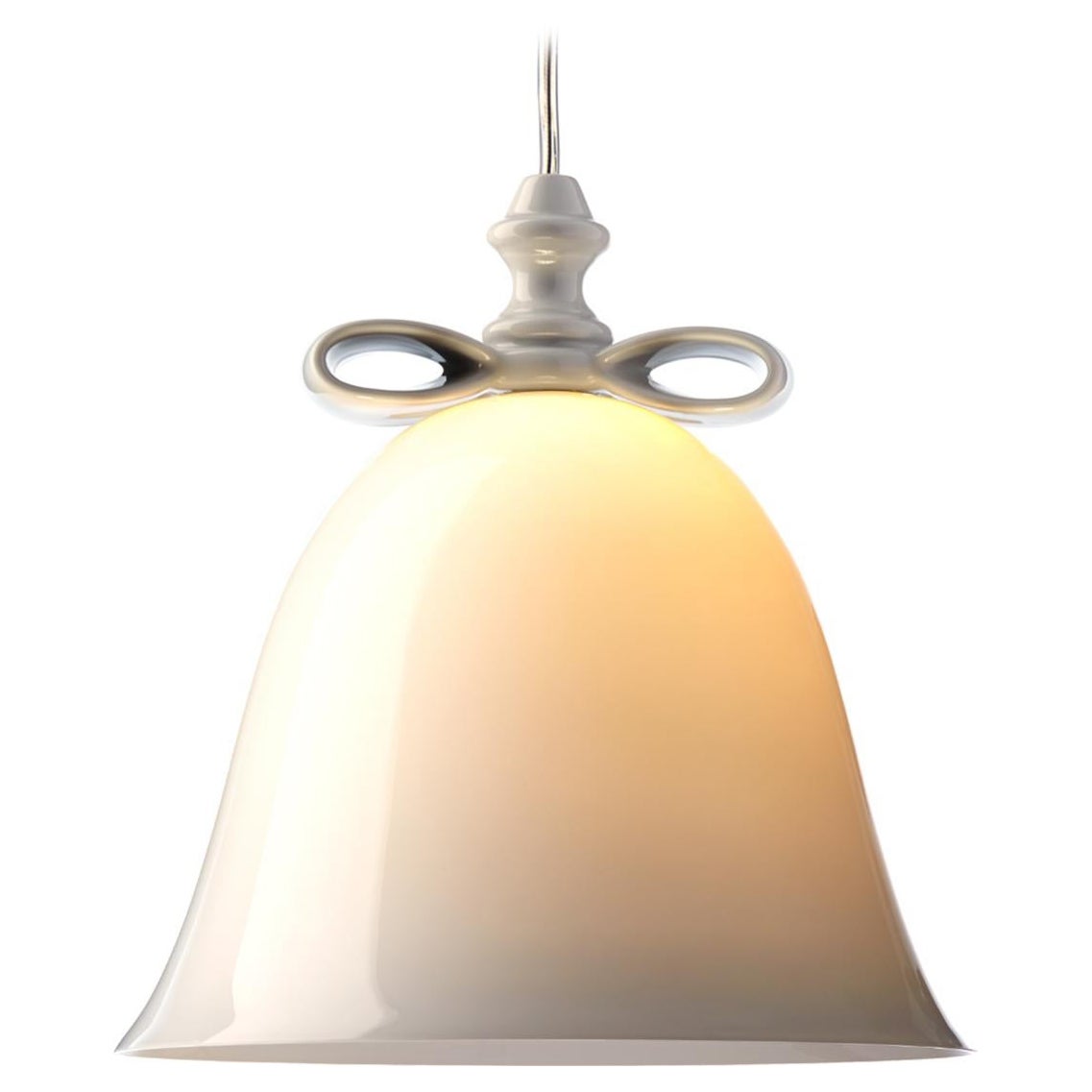 Moooi Bell Large Suspension Lamp in White-White Mouth Blown Glass For Sale