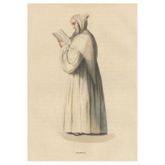 Trappischer Monk des Cistercians, der eine Bibel liest, 1845