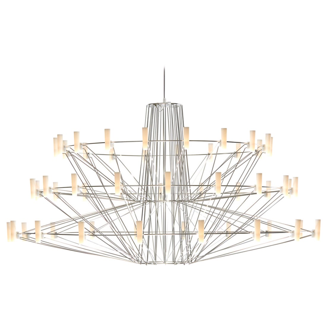 Moooi Coppélia Large Suspension LED Lamp in Black Satin Steel Frame For Sale