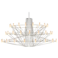 Grande lampe à suspension LED Moooi Copplia avec cadre en acier satiné noir