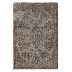 7.2x10.5 Ft Handmade Floral Garden Design Large Rug. Gray Retro  Carpet