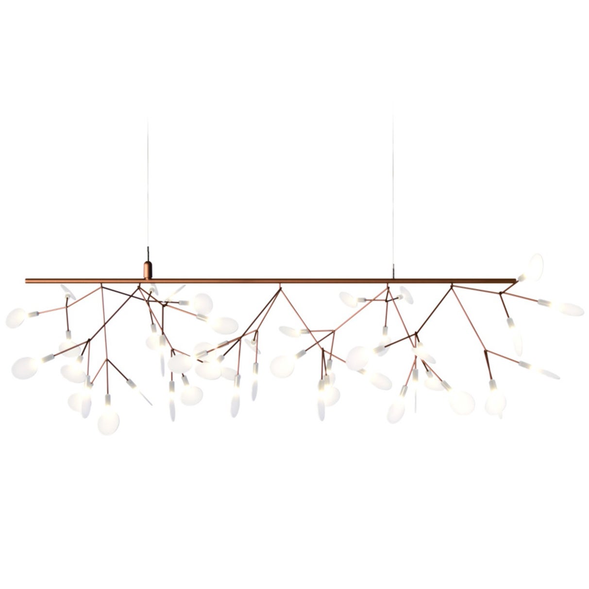 Moooi Heracleum Endless Suspension Lamp in Copper with Polycarbonate Lenses, 10m For Sale