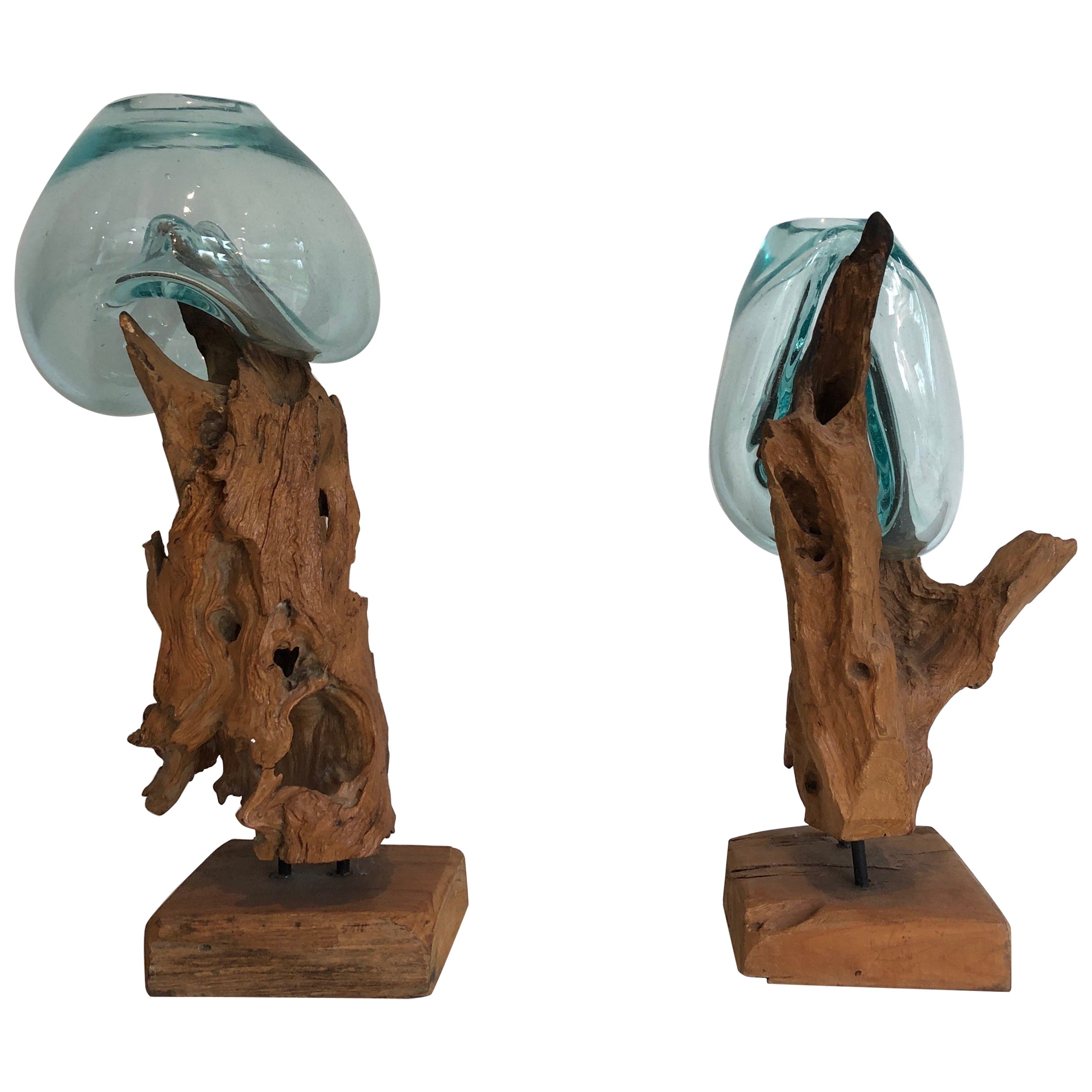 Pair of Square Modern Iron and Glass Vases at 1stDibs tall glass vase