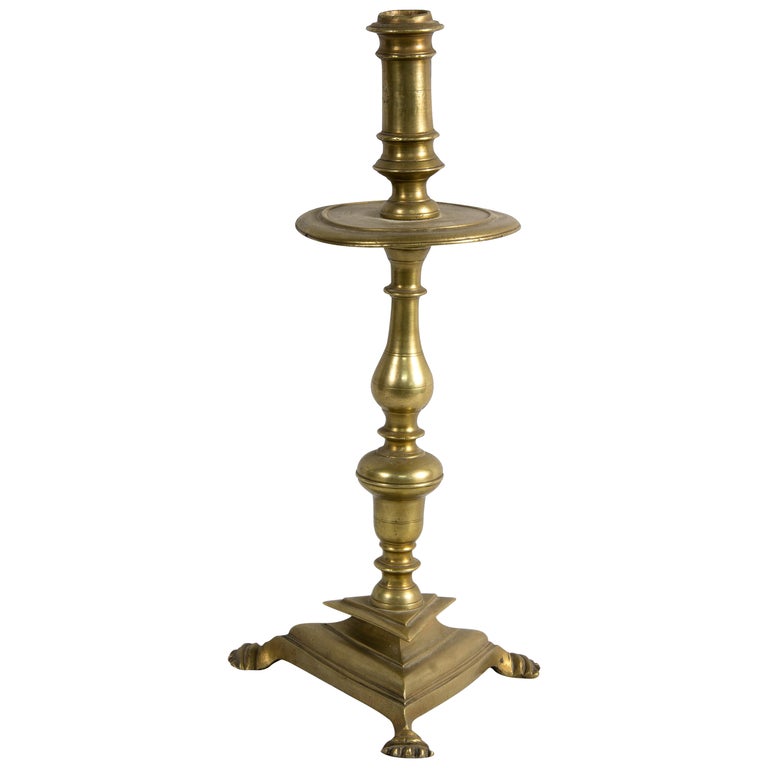 Bronze Candle Holder or Candlestick, Spain, 18th Century For Sale at