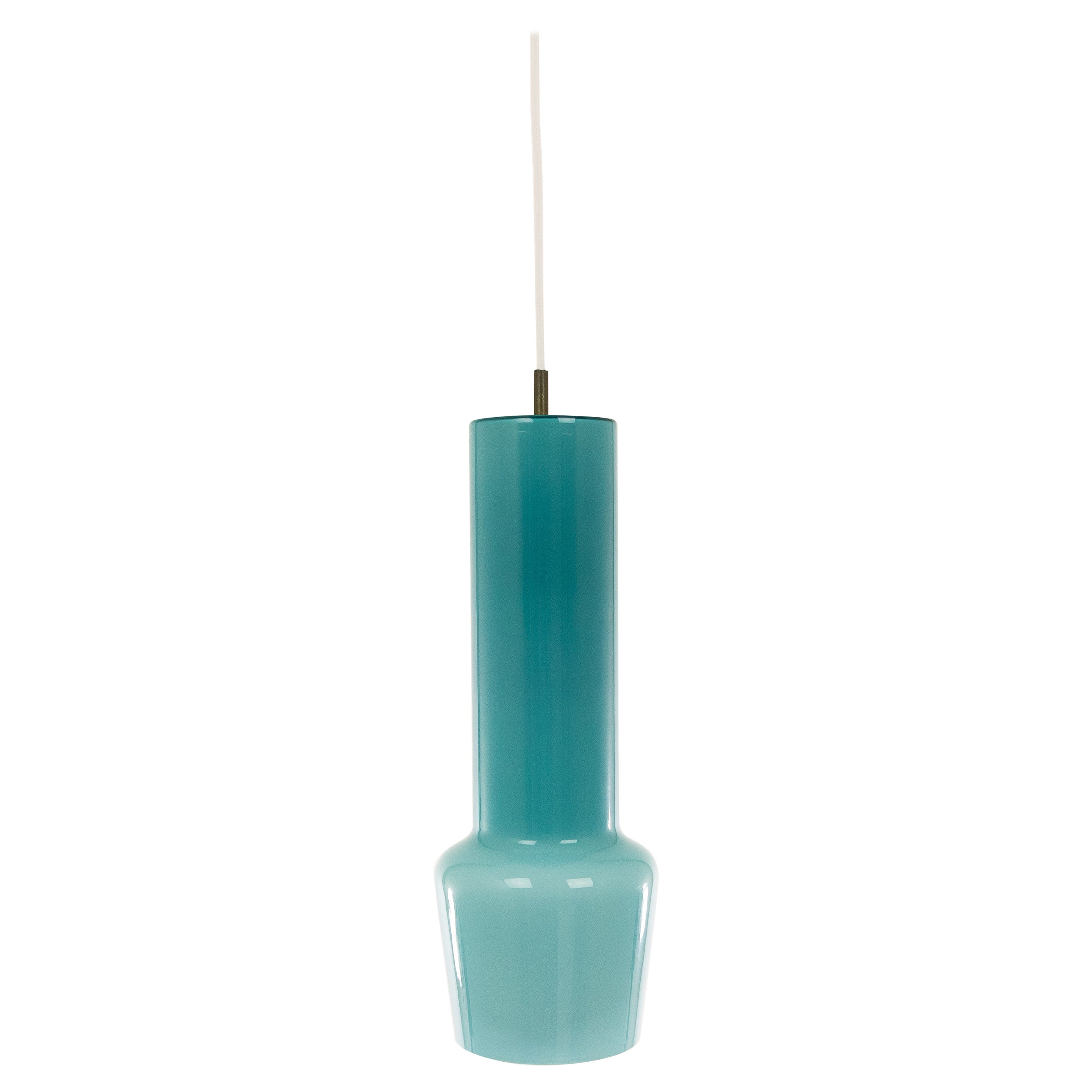 Turquoise Glass Pendant by Massimo Vignelli for Venini, 1950s