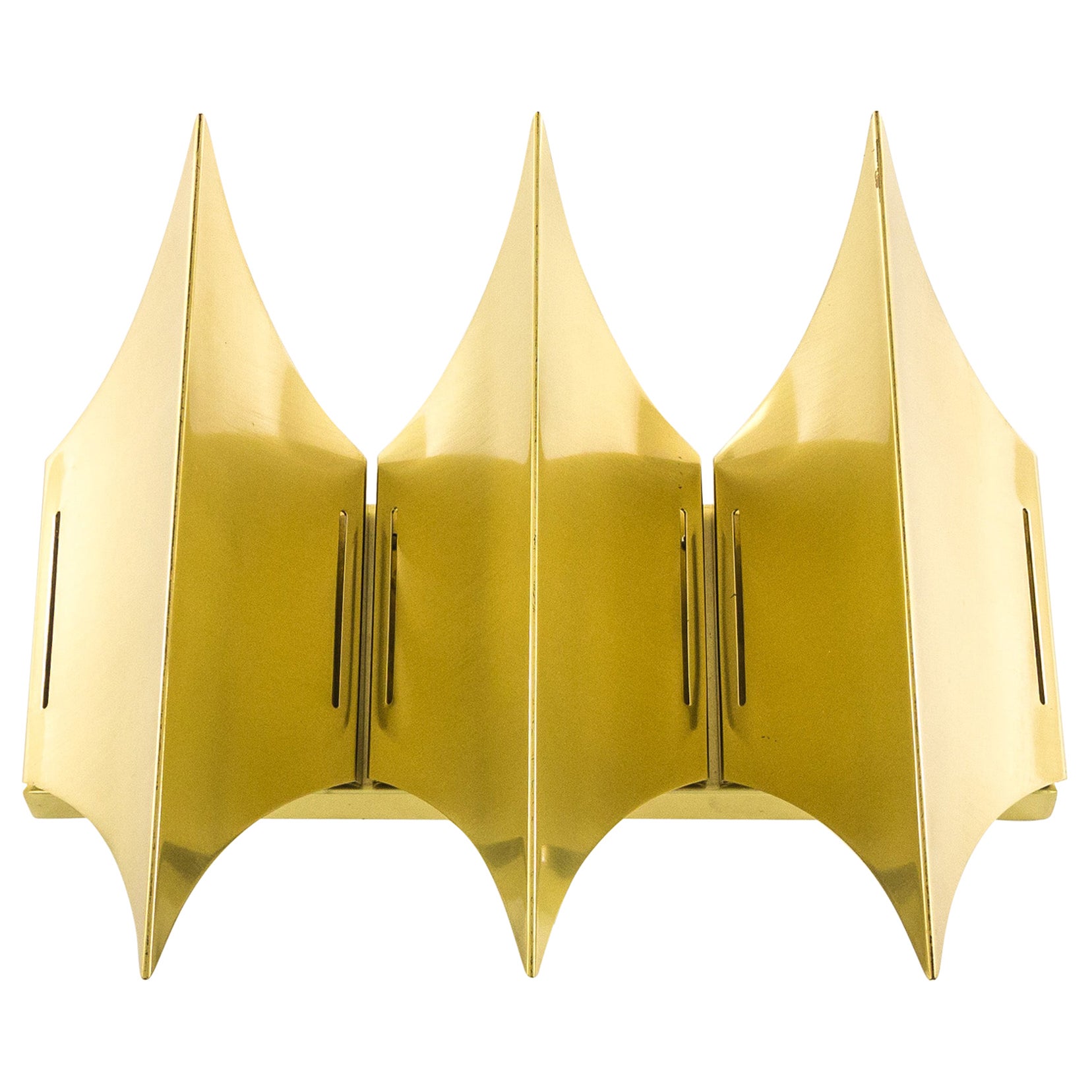 Sculptural Brass Wall Lamp Gothic III by Lyfa, 1960s
