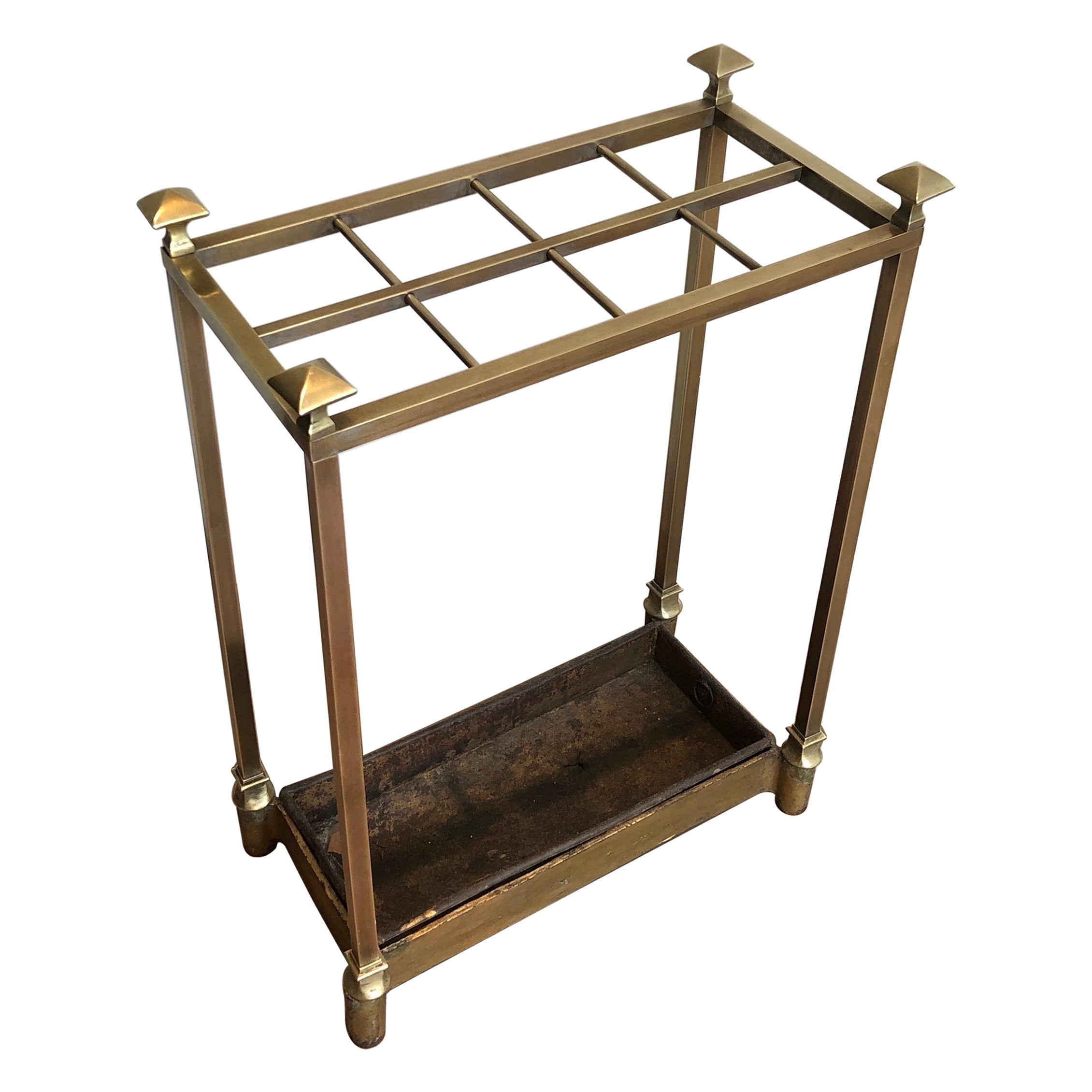 Brass and Cast Iron Umbrella Stand, French, circa 1900 For Sale