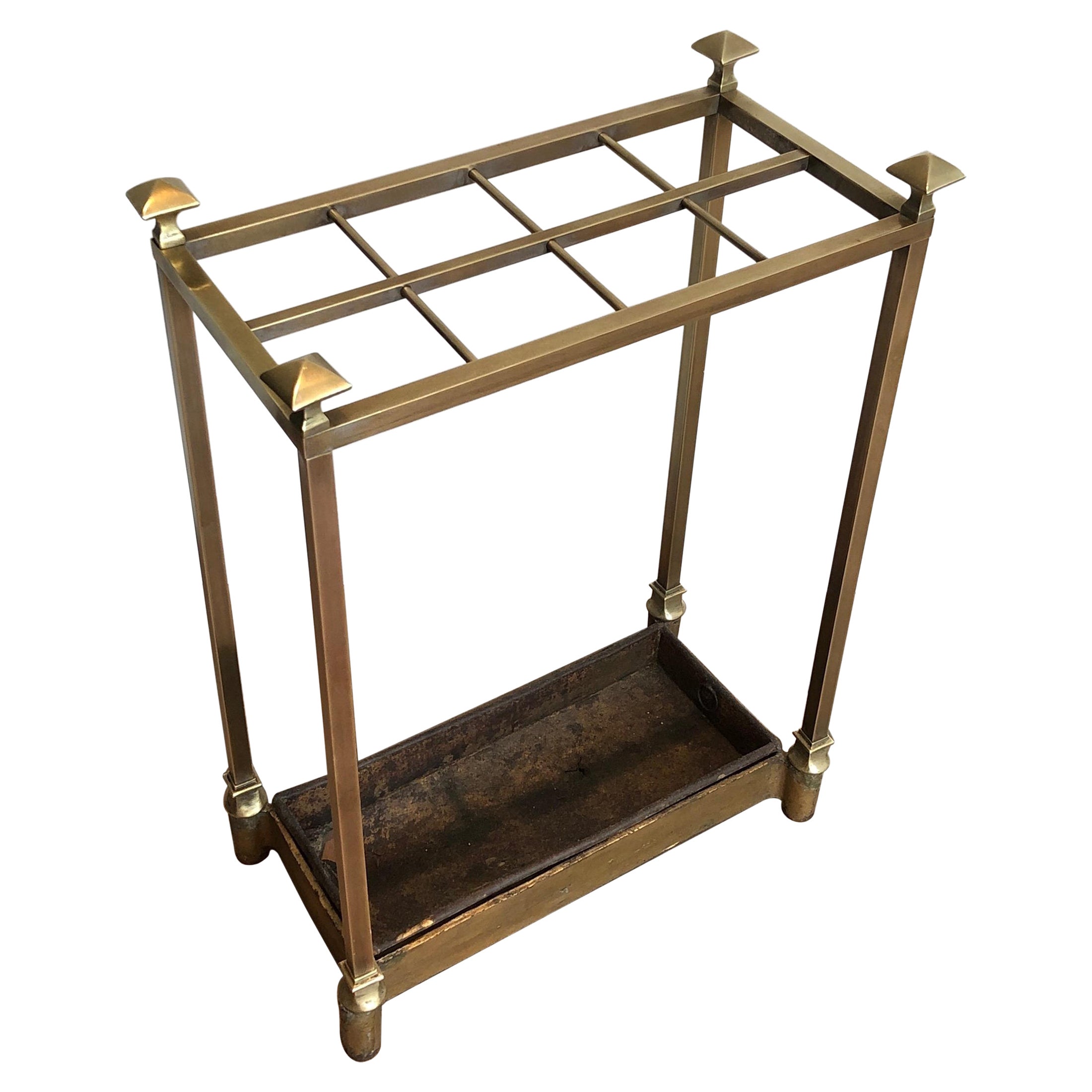 Brass and Cast Iron Umbrella Stand, French, circa 1900