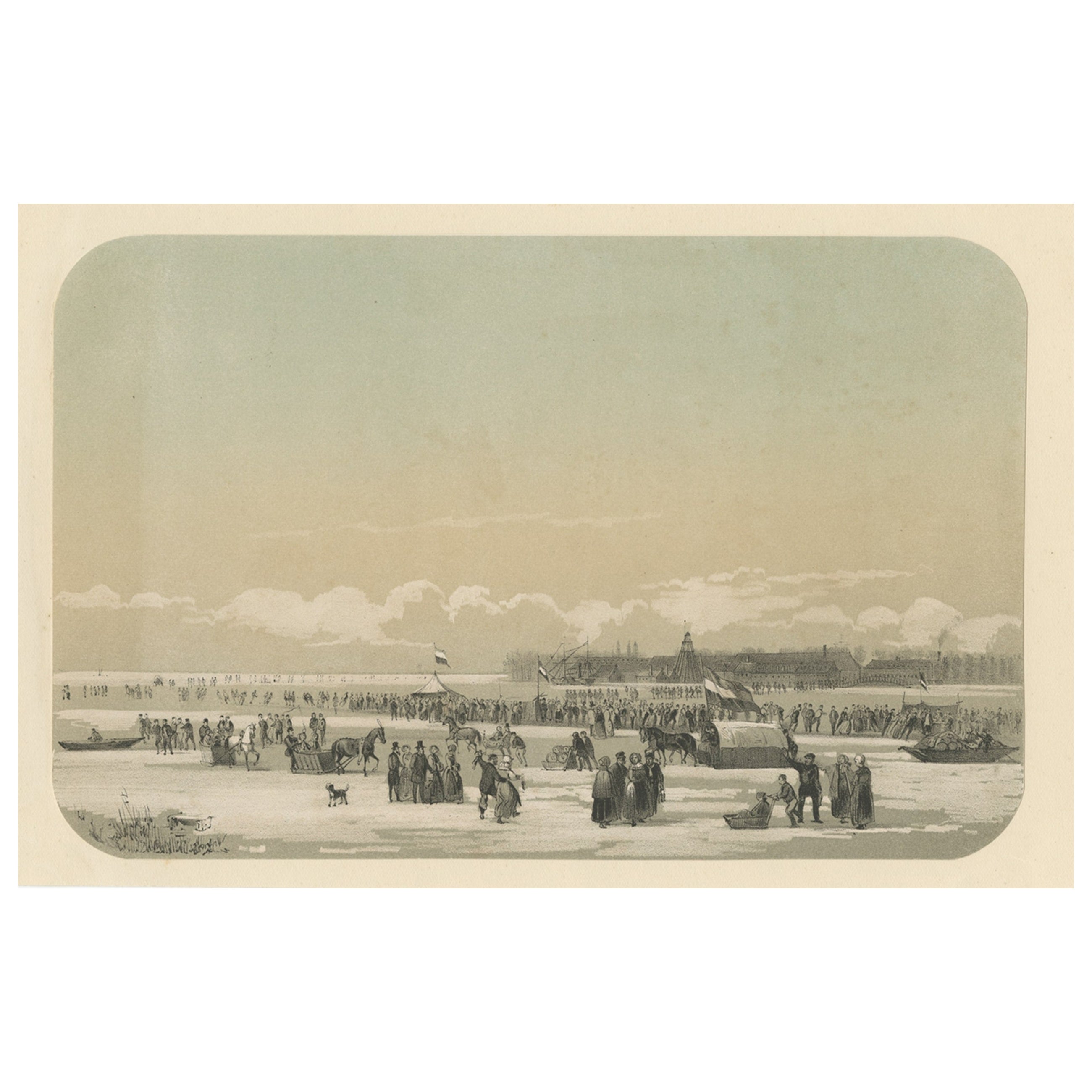 Eisschlaufen auf dem Maas, Rotterdam, Niederlande, 1855