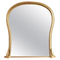 Beautiful 19th Century Waisted Gilt Wood Overmantle Mirror