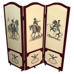 Decorative Napoleon Screen in the Style of Pietro Fornasseti, French Work, 1940s