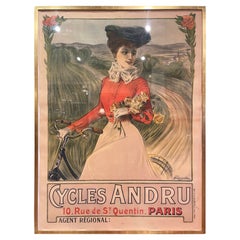 Late 19th Century French Vintage "Cycles Andru" Poster