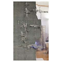 Contemporary Tapestry Wall Panel Embroidery Silver View