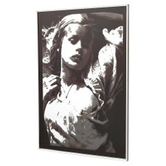 Serigraphie sur miroir rectangulaire avec une photo de David Hamilton, 1970-1980