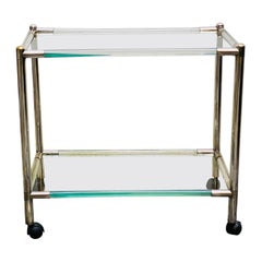 Charles Hollis Jones Style Lucite and Chrome Cart, 1970s