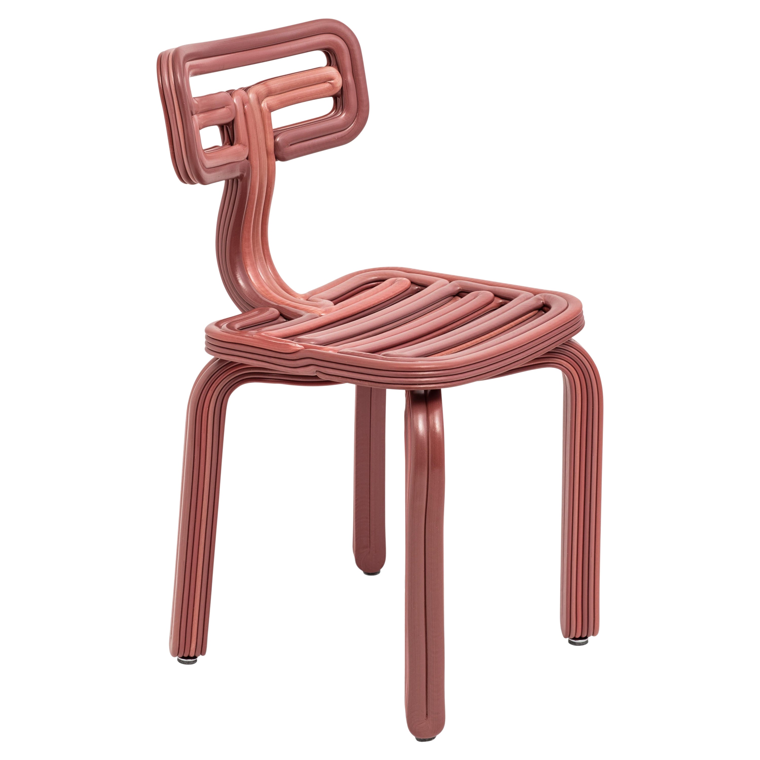 Chubby Chair in Brick 3D Printed recycled plastic