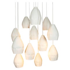 Kawa Pendant Cluster from Souda, Twelve Porcelain Diffusers, Made to Order