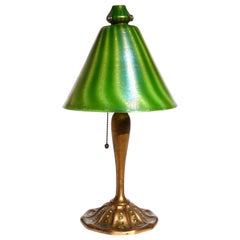 Antique Tiffany Studios Favrile and Bronze Aladdin Desk Lamp