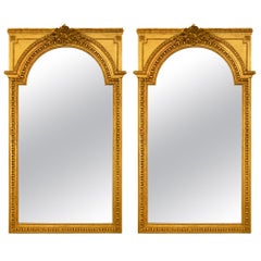 Pair of French Mid-19th Century Louis XVI Style Giltwood Mirrors