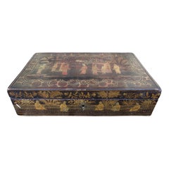 Antique Chinese Decorated Lacquer Decorative Box