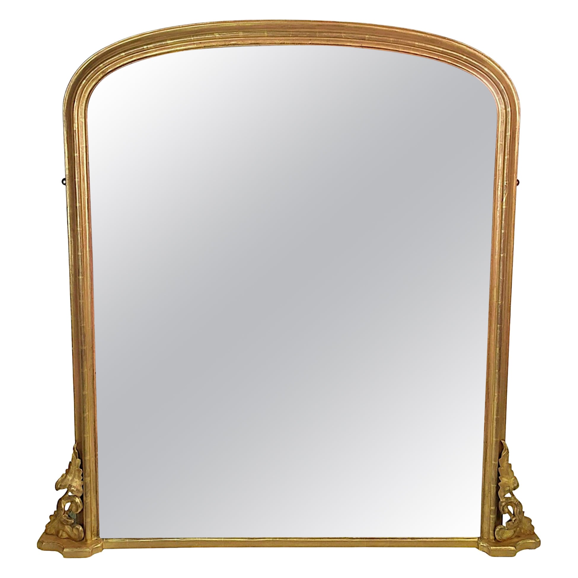 19th Century Three Compartmental Overmantle Mirror For Sale at 1stDibs
