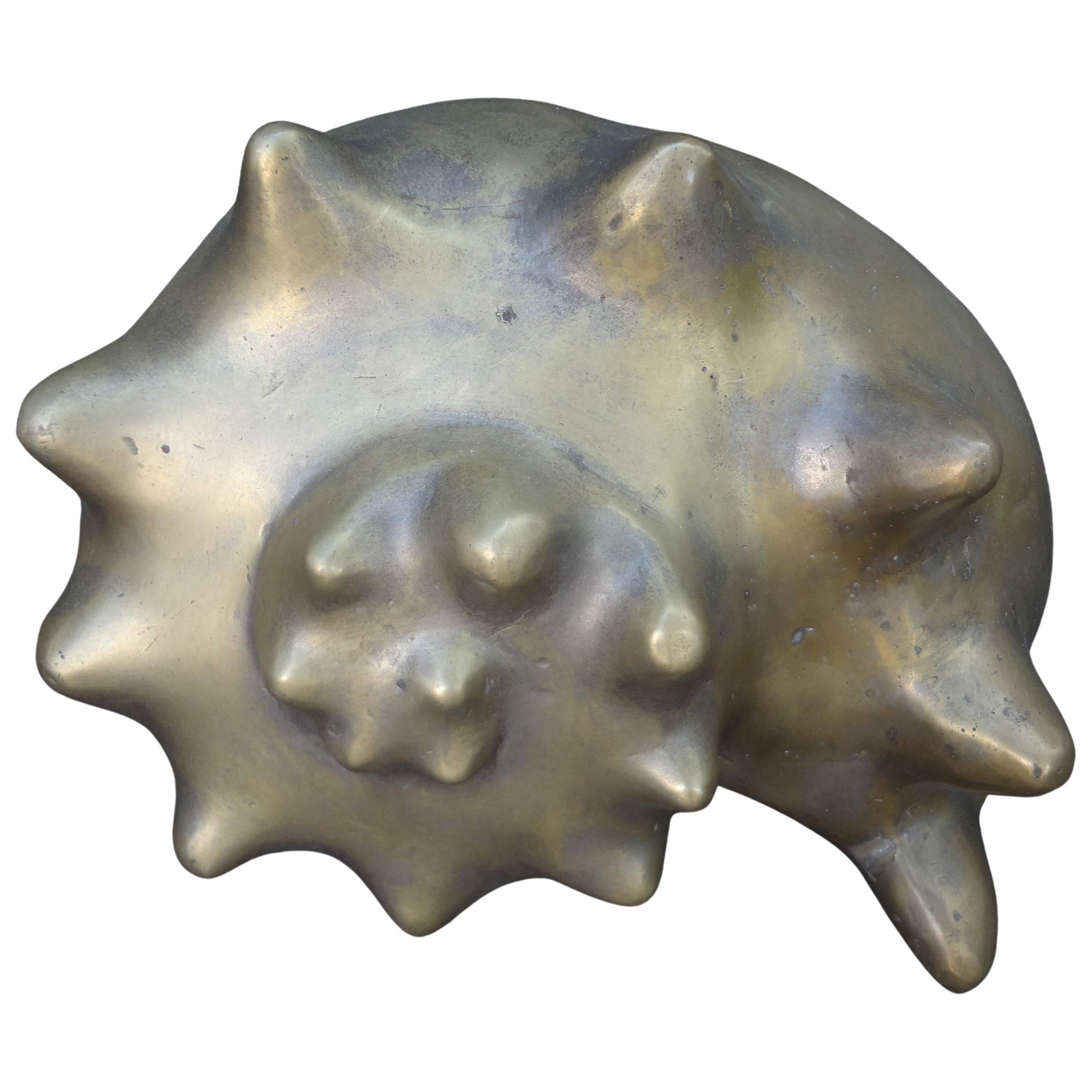 Large Hollywood Regency Brass Seashell For Sale