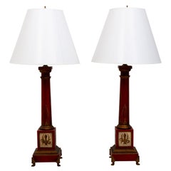 Pair of Tole Chinoiserie Table Lamps