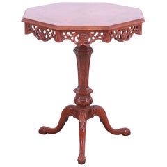 French Louis XV Mahogany and Inlaid Satinwood Marquetry Tea Table, circa 1930s