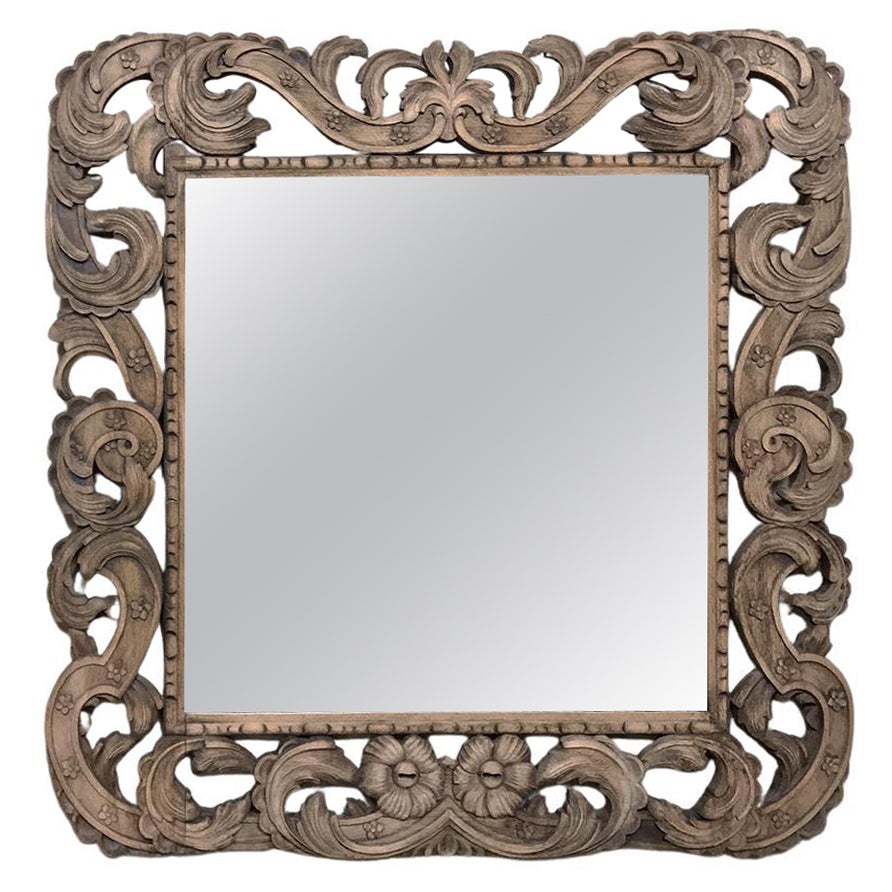 Antique HandCarved Wood Mirror with Classical Details at 1stDibs