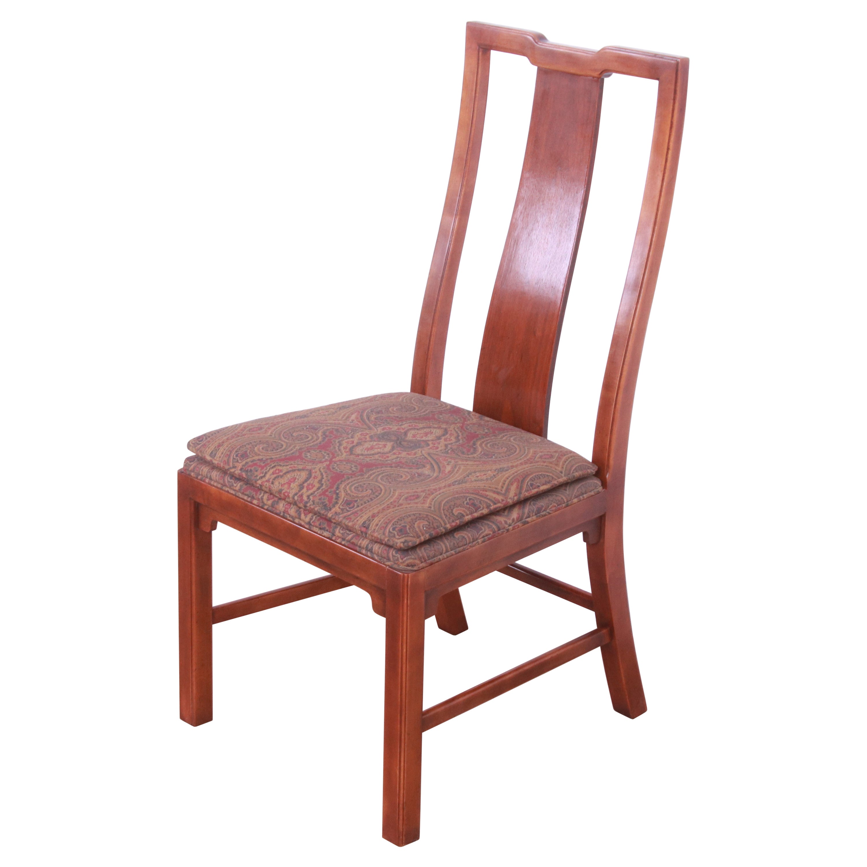 Michael Taylor for Baker Far East Collection Walnut Side Chair or Slipper Chair