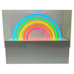 1970s Rainbow Neon Plexiglass Pop Art Sculpture