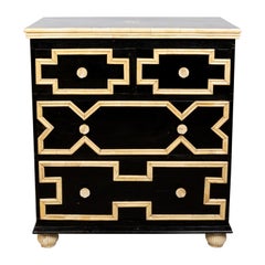 Three Drawer Chest of Drawers in Black and White