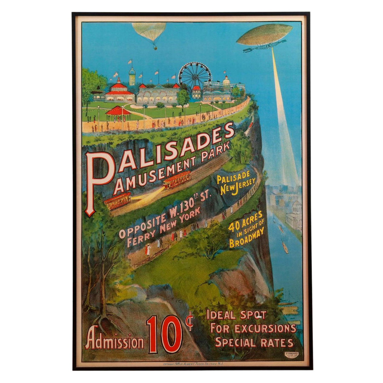 Palisades Amusement Park Framed Poster