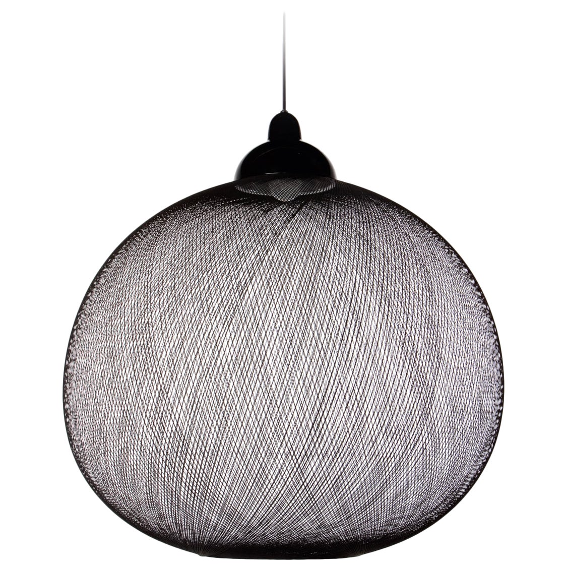 Moooi Non Random Large Black Suspension Lamp in Aluminum and Fiberglass For Sale