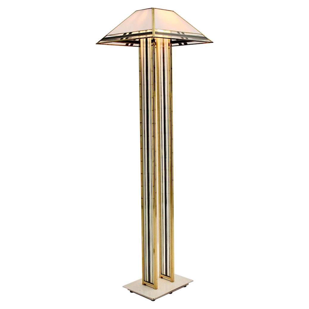 Modern Metal Lucite Vintage Floor Lamp Albano Poli for Poliarte, 1970s, Italy