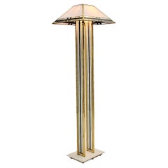 Modern Metal Lucite Vintage Floor Lamp Albano Poli for Poliarte, 1970s, Italy