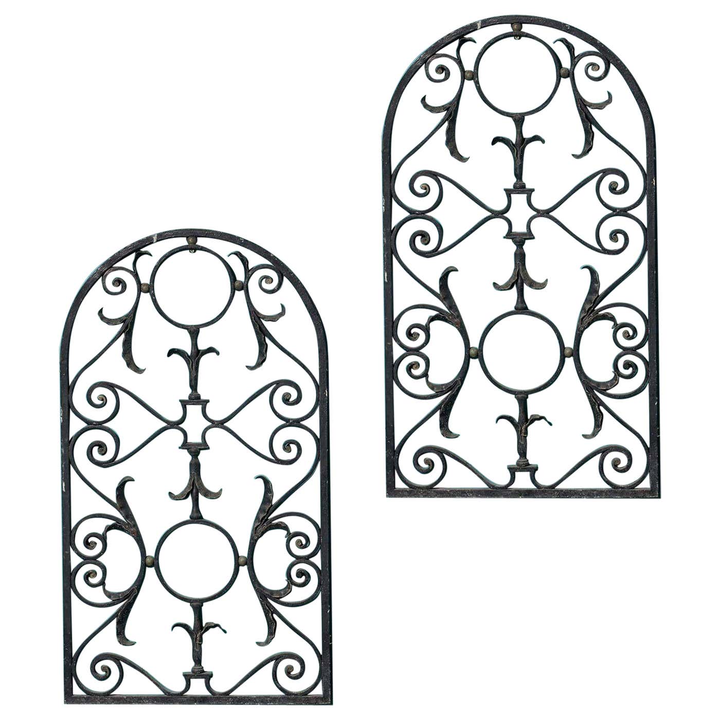 Pair of Antique Arched Wrought Iron Panels For Sale at 1stDibs ...