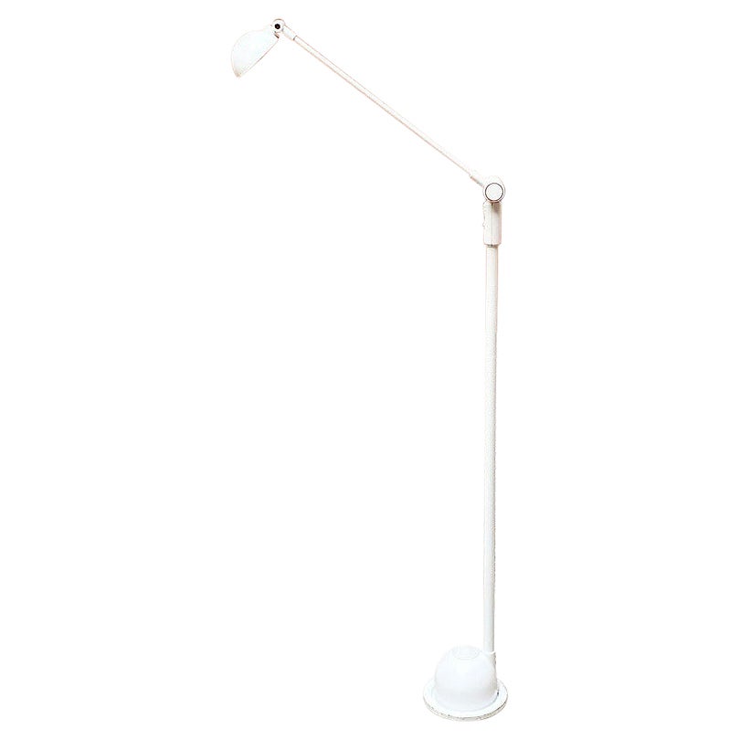 Italian Post Modern White Metal and Plastic Floor Lamp, 1980s