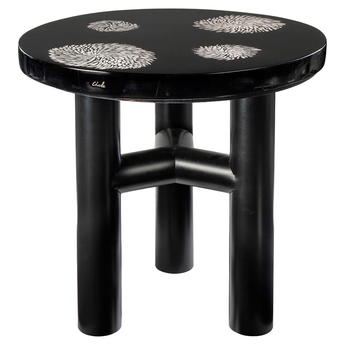 Circular high pedestal table by Ado Chale, Belgium For Sale