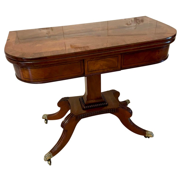 Antique Regency Quality Mahogany Card Table For Sale at 1stDibs